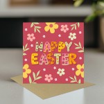 Floral Easter Card Cute Easter Card Happy Easter Card