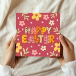 Floral Easter Card Cute Easter Card Happy Easter Card