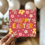 Floral Easter Card Cute Easter Card Happy Easter Card