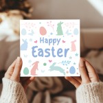 Happy Easter Card Bunny Easter Card Happy Easter Wishes Card