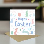 Happy Easter Card Bunny Easter Card Happy Easter Wishes Card