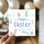 Happy Easter Card Bunny Easter Card Happy Easter Wishes Card