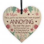 Funny Mothers Day Card and Wood Heart Novelty Mum Card