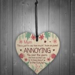 Funny Mothers Day Card and Wood Heart Novelty Mum Card