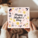 Mothers Day Mum Card and Wooden Heart Happy Mothers Day Card