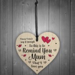 Mothers Day Mum Card and Wooden Heart Happy Mothers Day Card