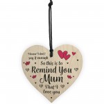 Mothers Day Mum Card and Wooden Heart Happy Mothers Day Card