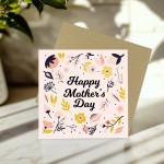 Mothers Day Mum Card and Wooden Heart Happy Mothers Day Card