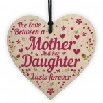 Mother and Daughter Card and Wood Heart Birthday Mothers Day
