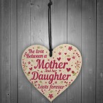 Mother and Daughter Card and Wood Heart Birthday Mothers Day