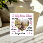 My Dear Mum Card, Personalised Photo Mum Card, Card For Mum