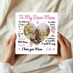 My Dear Mum Card, Personalised Photo Mum Card, Card For Mum