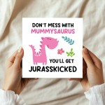 Funny Mothers Day Card for Mummy Mummysaurus Birthday Card