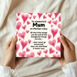 Mothers Day Card From Daughter Mum Card With Envelope Mum Cards