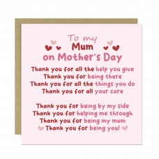 Thank You Card For Mum For Mothers Day, Thank You For Being You 