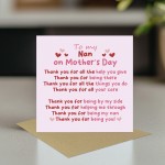 Thank You Card For Nan For Mothers Day, Thank You For Being You