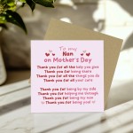 Thank You Card For Nan For Mothers Day, Thank You For Being You