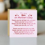 Thank You Card For Nan For Mothers Day, Thank You For Being You