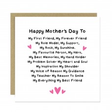 Happy Mothers Day Card With Envelope Card For Mum Cards