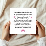 Happy Mothers Day Card With Envelope Card For Mum Cards