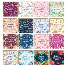 Mothers Day Card Pack of 18 Assorted Cards For Mother's Day Mum 