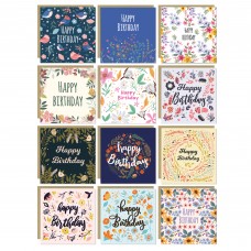  Happy Birthday Cards Pack of 12 Cards For Friends Card For Her 