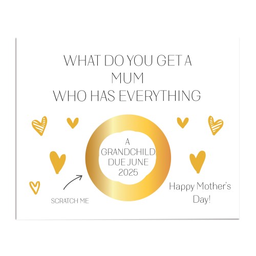Mothers Day Pregnancy Scratch Off Personalised Card for Mum