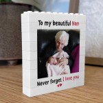Gift For Nan For Mothers Day Birthday Personalised Photo Block