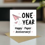 Funny Paper Anniversary Card For Husband 1st Anniversary Card