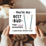 Funny 2nd Anniversary Card For Husband Bud Cotton Anniversary