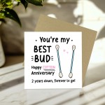 Funny 2nd Anniversary Card For Husband Bud Cotton Anniversary