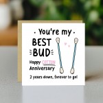 Funny 2nd Anniversary Card For Husband Bud Cotton Anniversary
