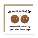 Funny 7th Anniversary Card For Husband Wife Copper Anniversary