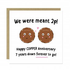 Funny 7th Anniversary Card For Husband Wife Copper Anniversary