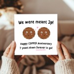 Funny 7th Anniversary Card For Husband Wife Copper Anniversary