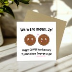 Funny 7th Anniversary Card For Husband Wife Copper Anniversary
