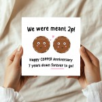 Funny 7th Anniversary Card For Husband Wife Copper Anniversary