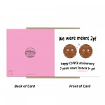 Funny 7th Anniversary Card For Husband Wife Copper Anniversary