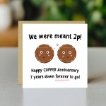 Funny 7th Anniversary Card For Husband Wife Copper Anniversary