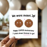 Funny 7th Anniversary Card For Husband Wife Copper Anniversary
