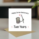 Cotton Anniversary Card For Husband Wife 2nd Anniversary Card