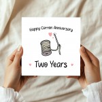 Cotton Anniversary Card For Husband Wife 2nd Anniversary Card
