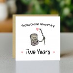 Cotton Anniversary Card For Husband Wife 2nd Anniversary Card