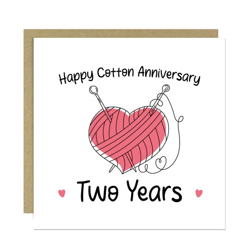 2nd Anniversary Card For Husband Wife Cotton Anniversary Card