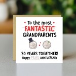 Pearl Anniversary Card for Grandparents 30th Wedding Anniversary