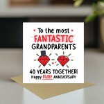 Ruby Anniversary Card for Grandparents 40th Wedding Anniversary