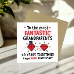 Ruby Anniversary Card for Grandparents 40th Wedding Anniversary
