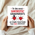 Ruby Anniversary Card for Grandparents 40th Wedding Anniversary