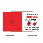 Ruby Anniversary Card for Grandparents 40th Wedding Anniversary