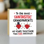Ruby Anniversary Card for Grandparents 40th Wedding Anniversary